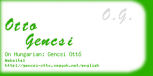 otto gencsi business card